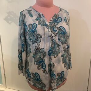 Paisley knit Henley women’s plus 3x